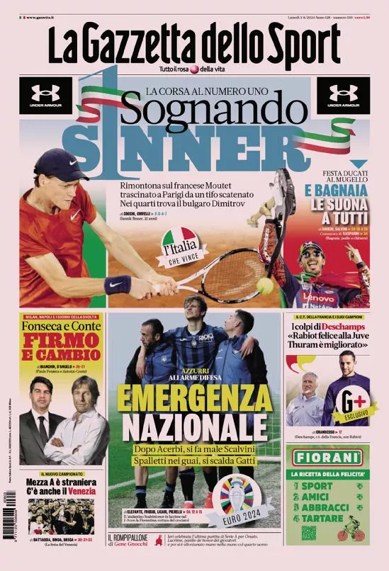 Prima-pagina-gazzetta-dello-sport-edizione-di-oggi-03-06-2024