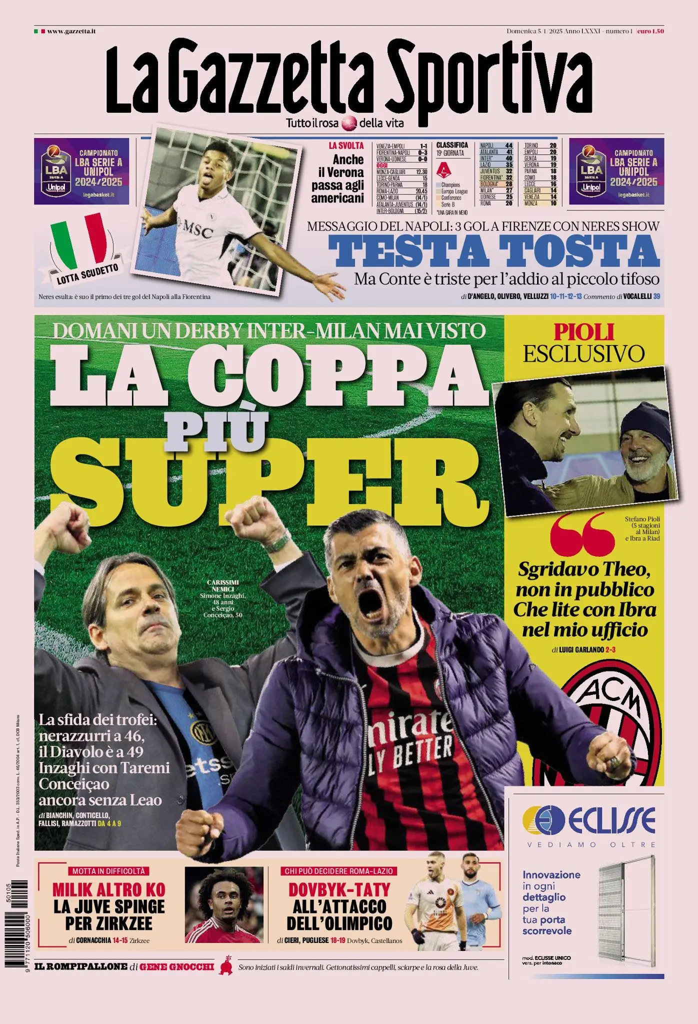 Prima-pagina-gazzetta-dello-sport-edizione-di-oggi-05-01-2025