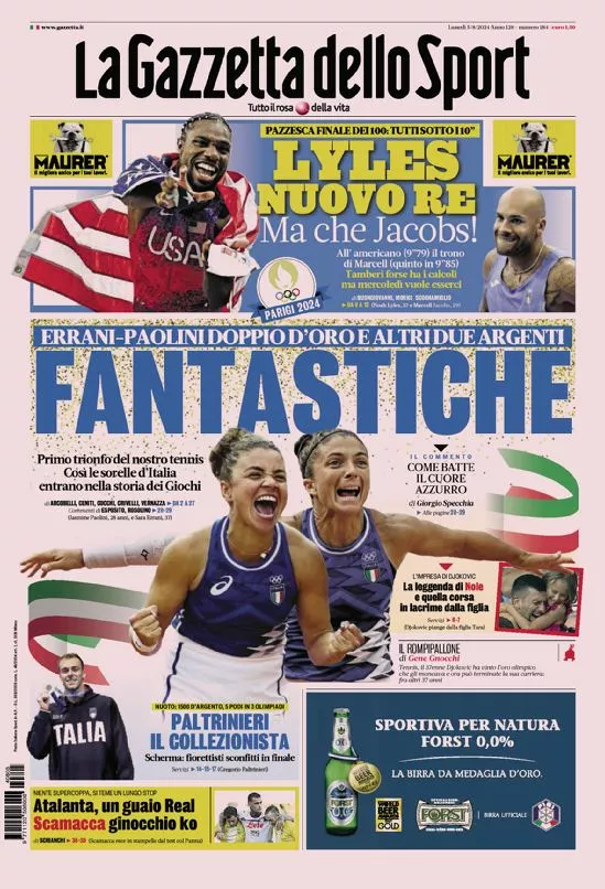 Prima-pagina-gazzetta-dello-sport-edizione-di-oggi-05-08-2024