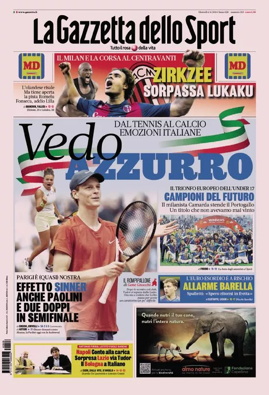 Prima-pagina-gazzetta-dello-sport-edizione-di-oggi-06-06-2024