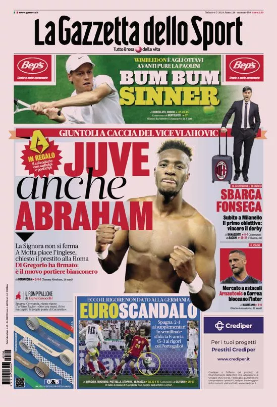 Prima-pagina-gazzetta-dello-sport-edizione-di-oggi-06-07-2024