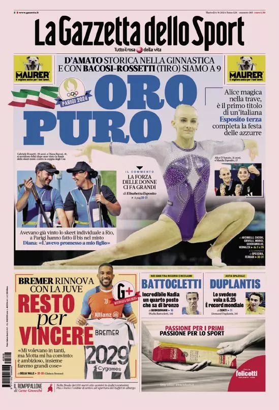 Prima-pagina-gazzetta-dello-sport-edizione-di-oggi-06-08-2024