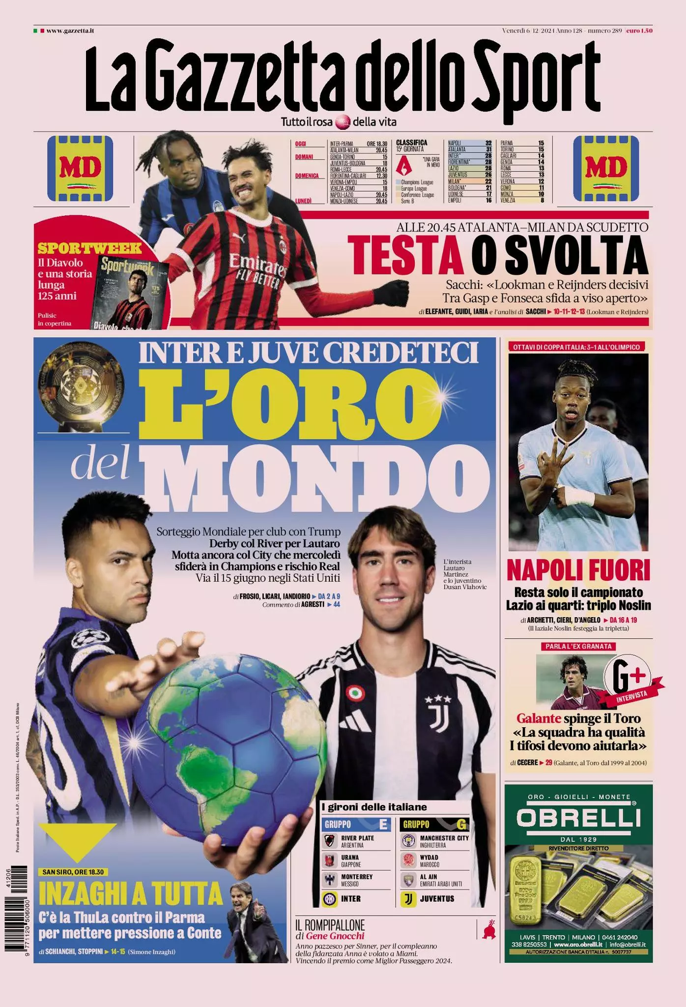 Prima-pagina-gazzetta-dello-sport-edizione-di-oggi-06-12-2024