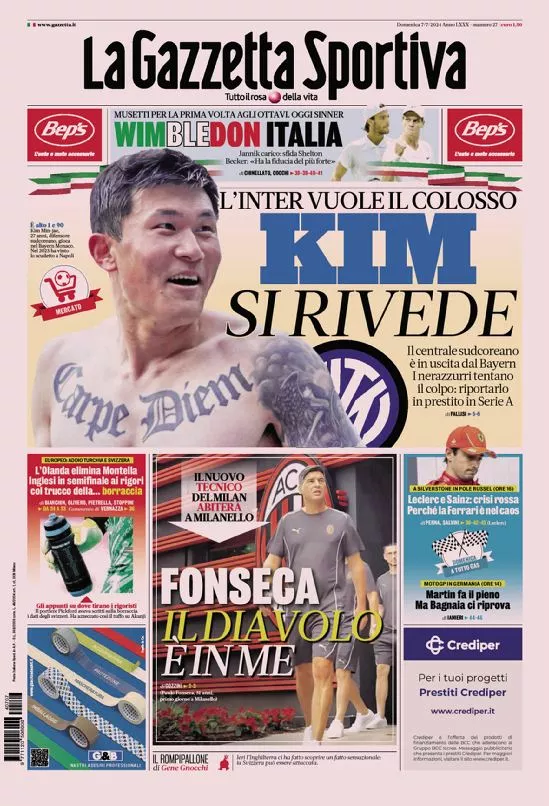 Prima-pagina-gazzetta-dello-sport-edizione-di-oggi-07-07-2024