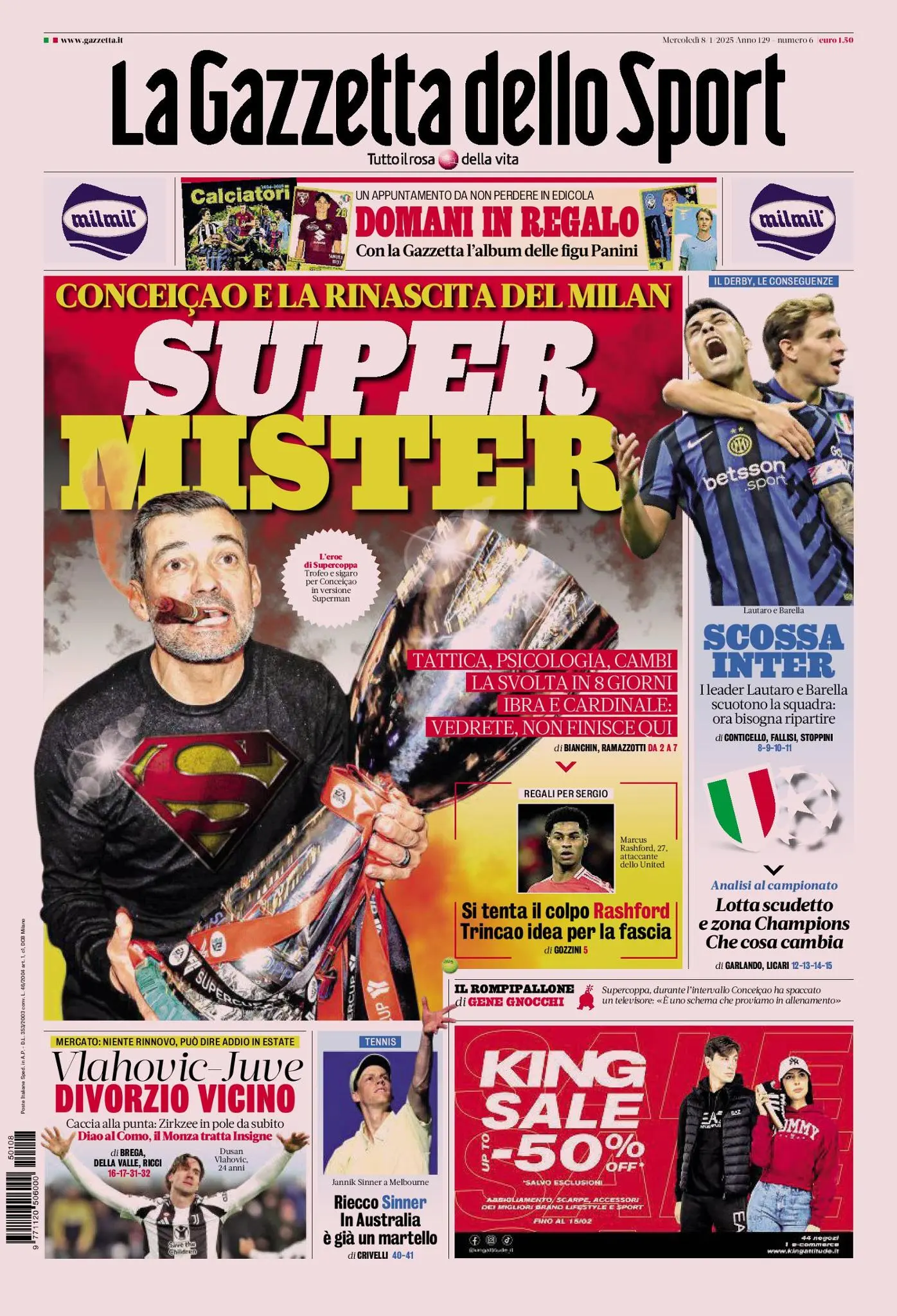 Prima-pagina-gazzetta-dello-sport-edizione-di-oggi-08-01-2025