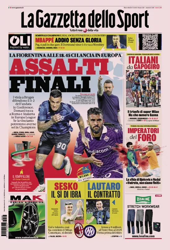 Prima-pagina-gazzetta-dello-sport-edizione-di-oggi-08-05-2024