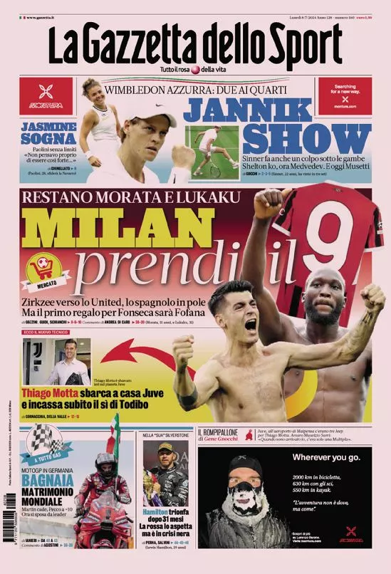 Prima-pagina-gazzetta-dello-sport-edizione-di-oggi-08-07-2024