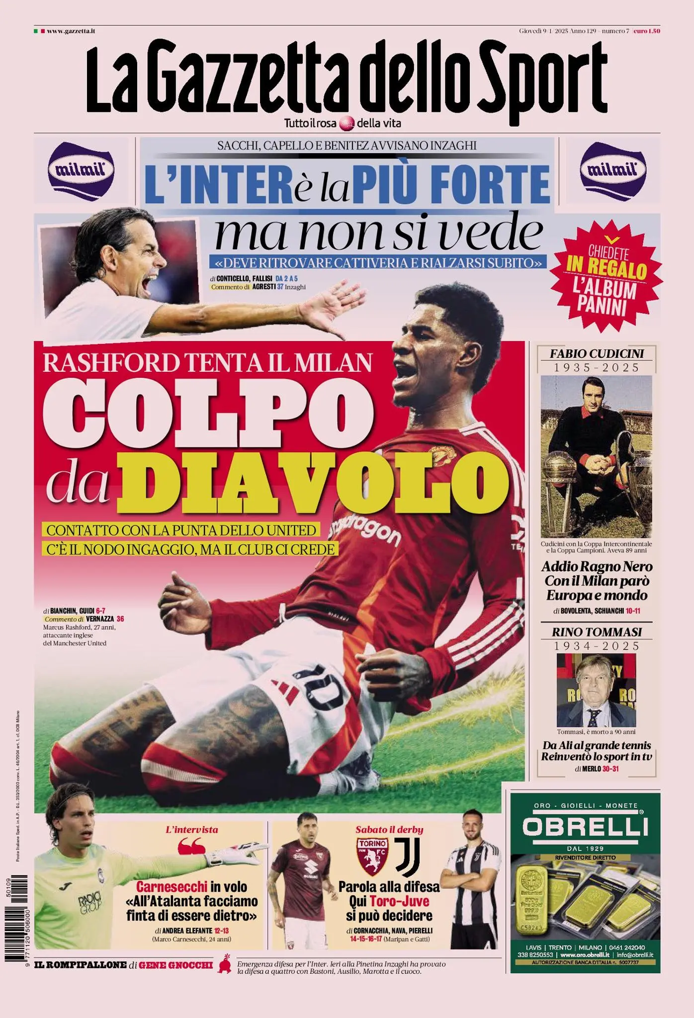 Prima-pagina-gazzetta-dello-sport-edizione-di-oggi-09-01-2025