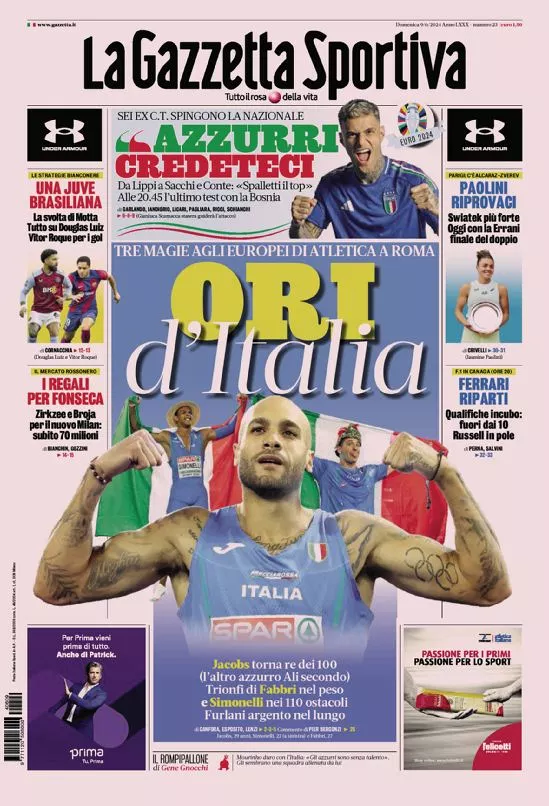 Prima-pagina-gazzetta-dello-sport-edizione-di-oggi-09-06-2024