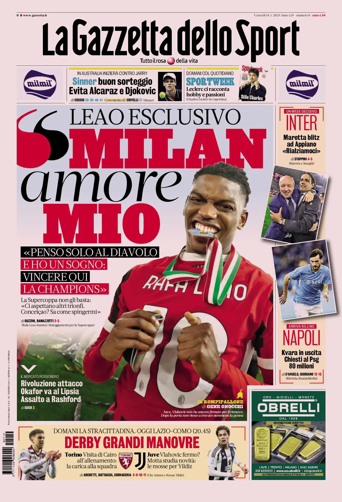 Prima-pagina-gazzetta-dello-sport-edizione-di-oggi-10-01-2025