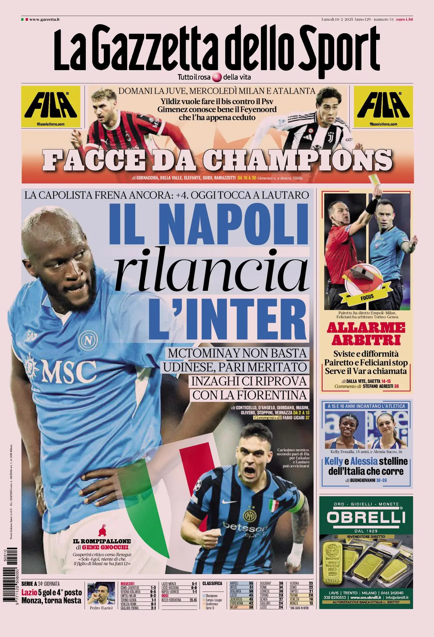 Prima-pagina-gazzetta-dello-sport-edizione-di-oggi-10-02-2025