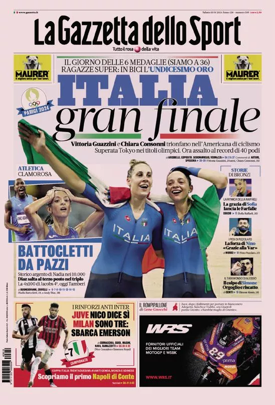 Prima-pagina-gazzetta-dello-sport-edizione-di-oggi-10-08-2024