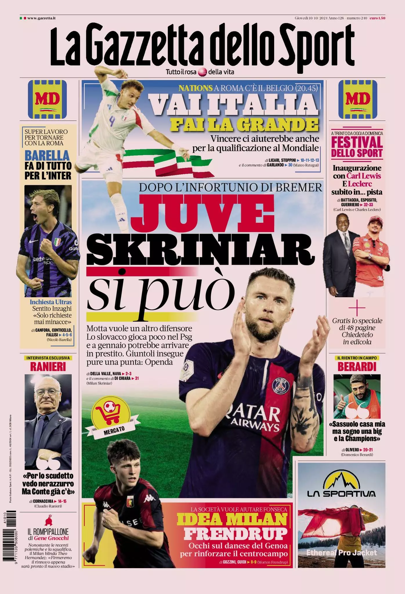 Prima-pagina-gazzetta-dello-sport-edizione-di-oggi-10-10-2024