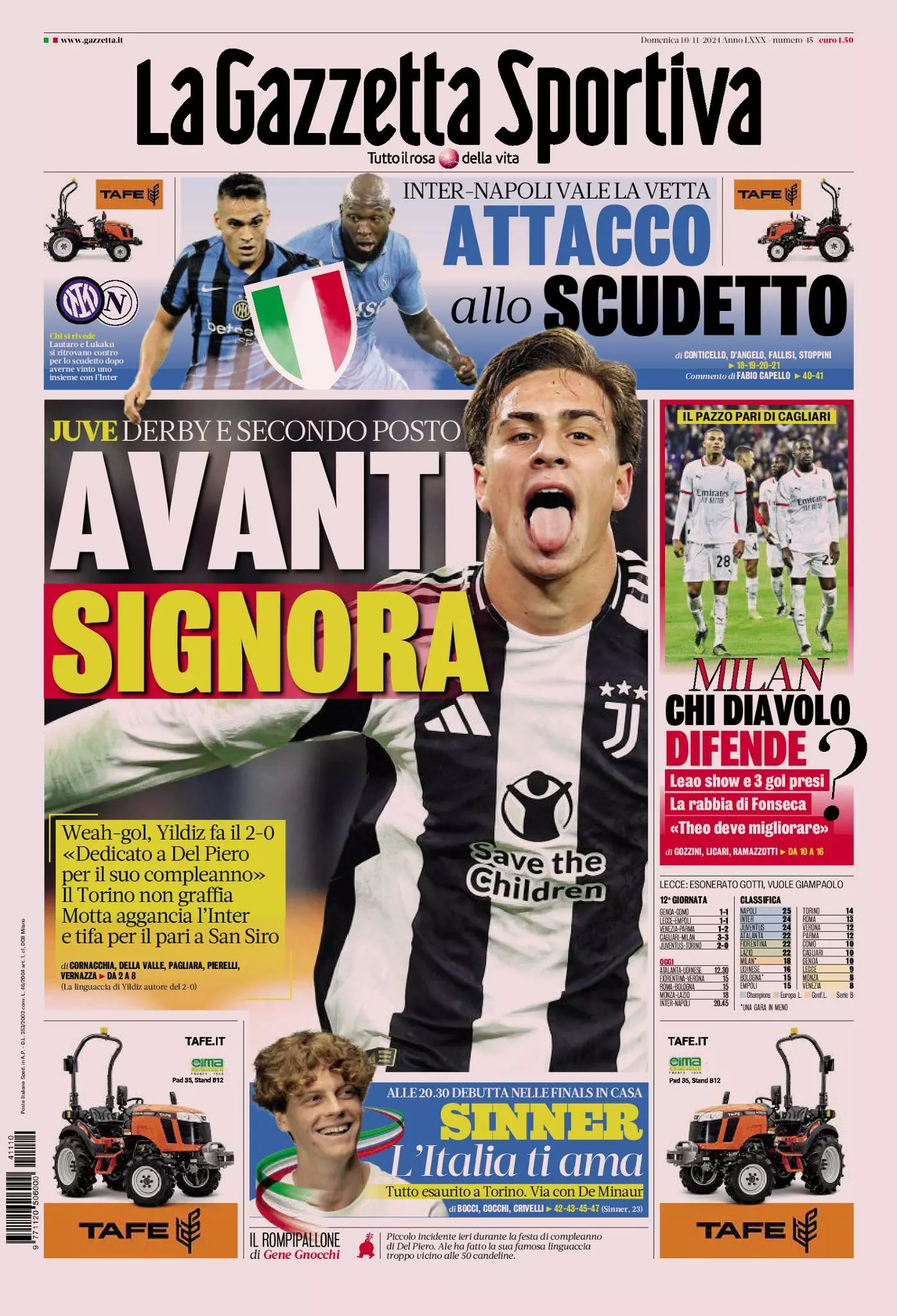 Prima-pagina-gazzetta-dello-sport-edizione-di-oggi-10-11-2024