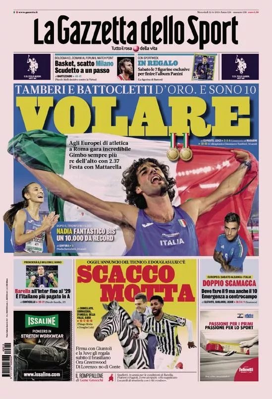 Prima-pagina-gazzetta-dello-sport-edizione-di-oggi-12-06-2024