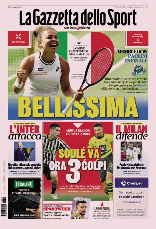 Prima-pagina-gazzetta-dello-sport-edizione-di-oggi-12-07-2024