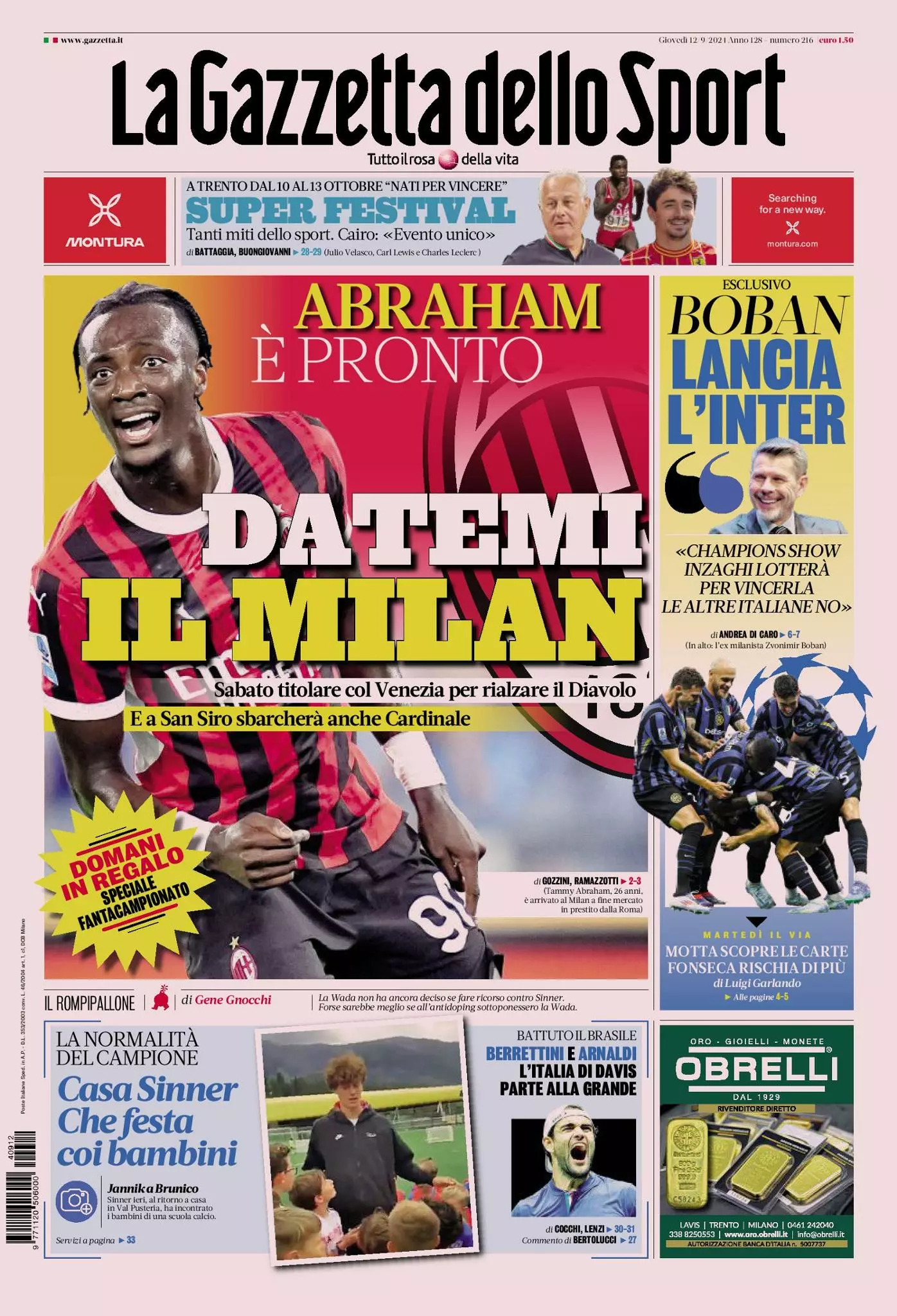 Prima-pagina-gazzetta-dello-sport-edizione-di-oggi-12-09-2024