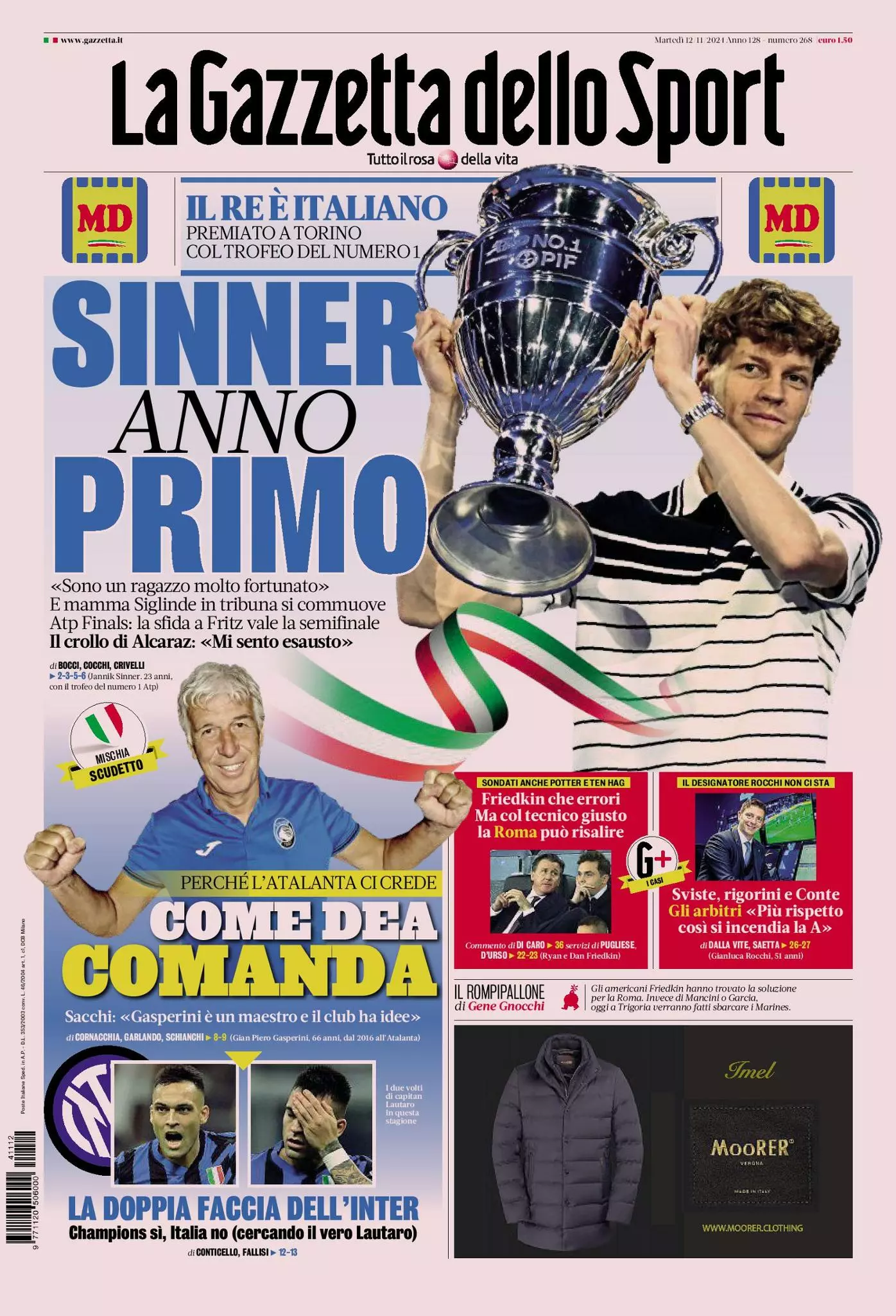 Prima-pagina-gazzetta-dello-sport-edizione-di-oggi-12-11-2024