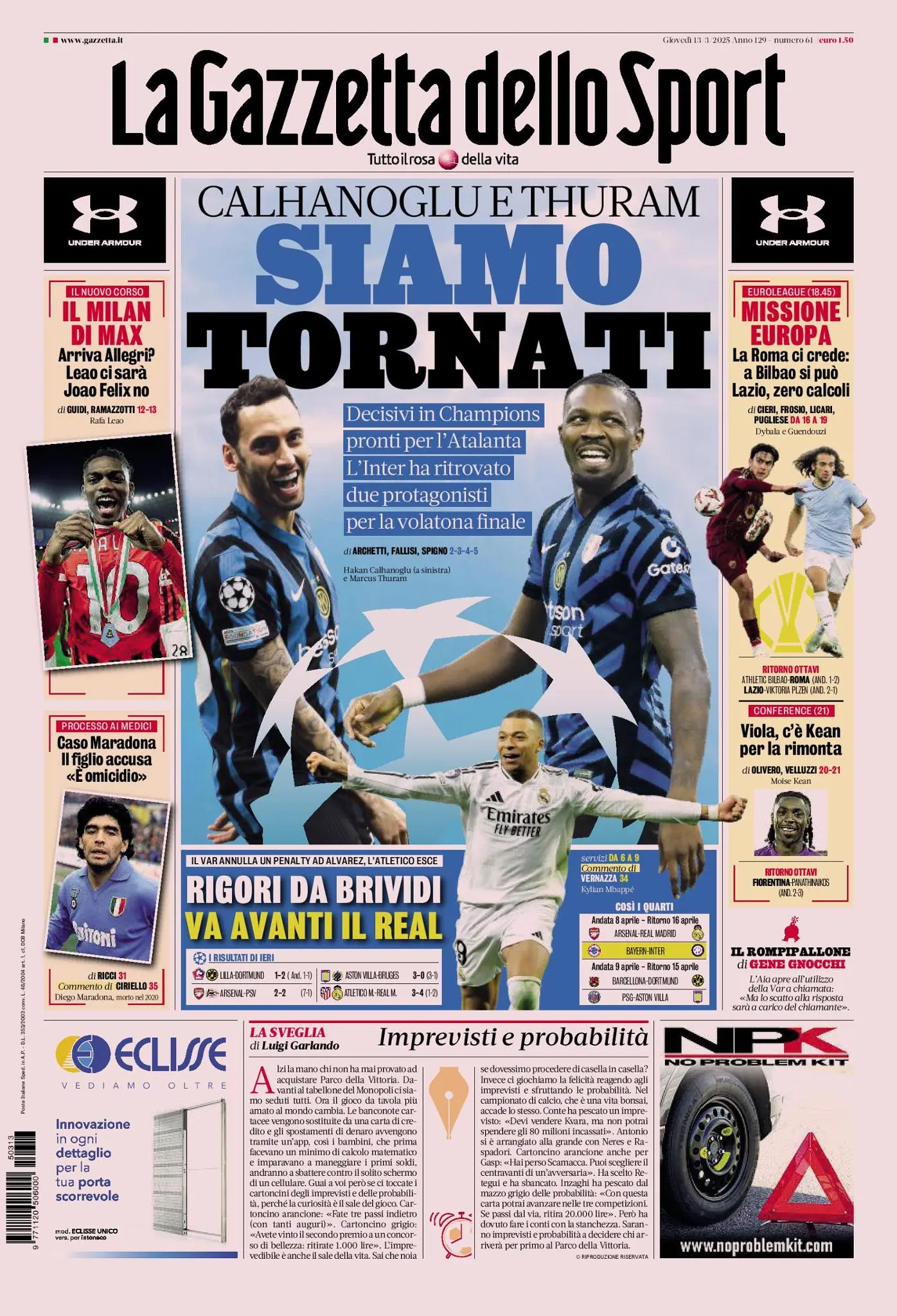 Prima-pagina-gazzetta-dello-sport-edizione-di-oggi-13-03-2025