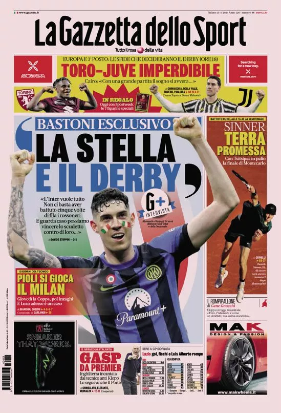 Prima-pagina-gazzetta-dello-sport-edizione-di-oggi-13-04-2024