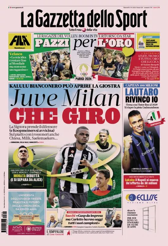 Prima-pagina-gazzetta-dello-sport-edizione-di-oggi-13-08-2024