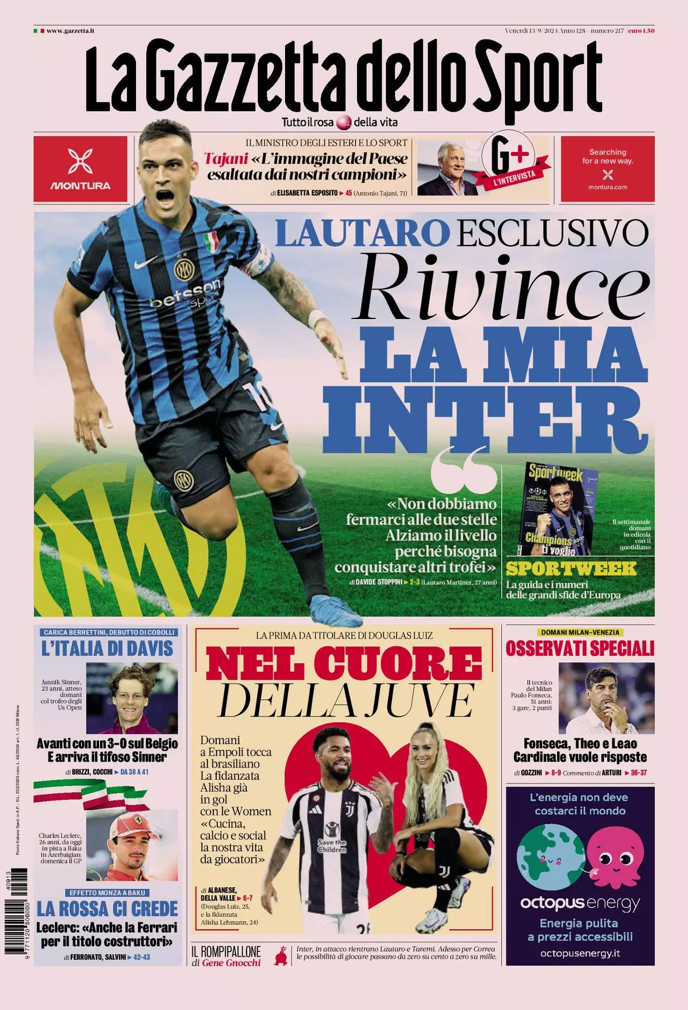 Prima-pagina-gazzetta-dello-sport-edizione-di-oggi-13-09-2024