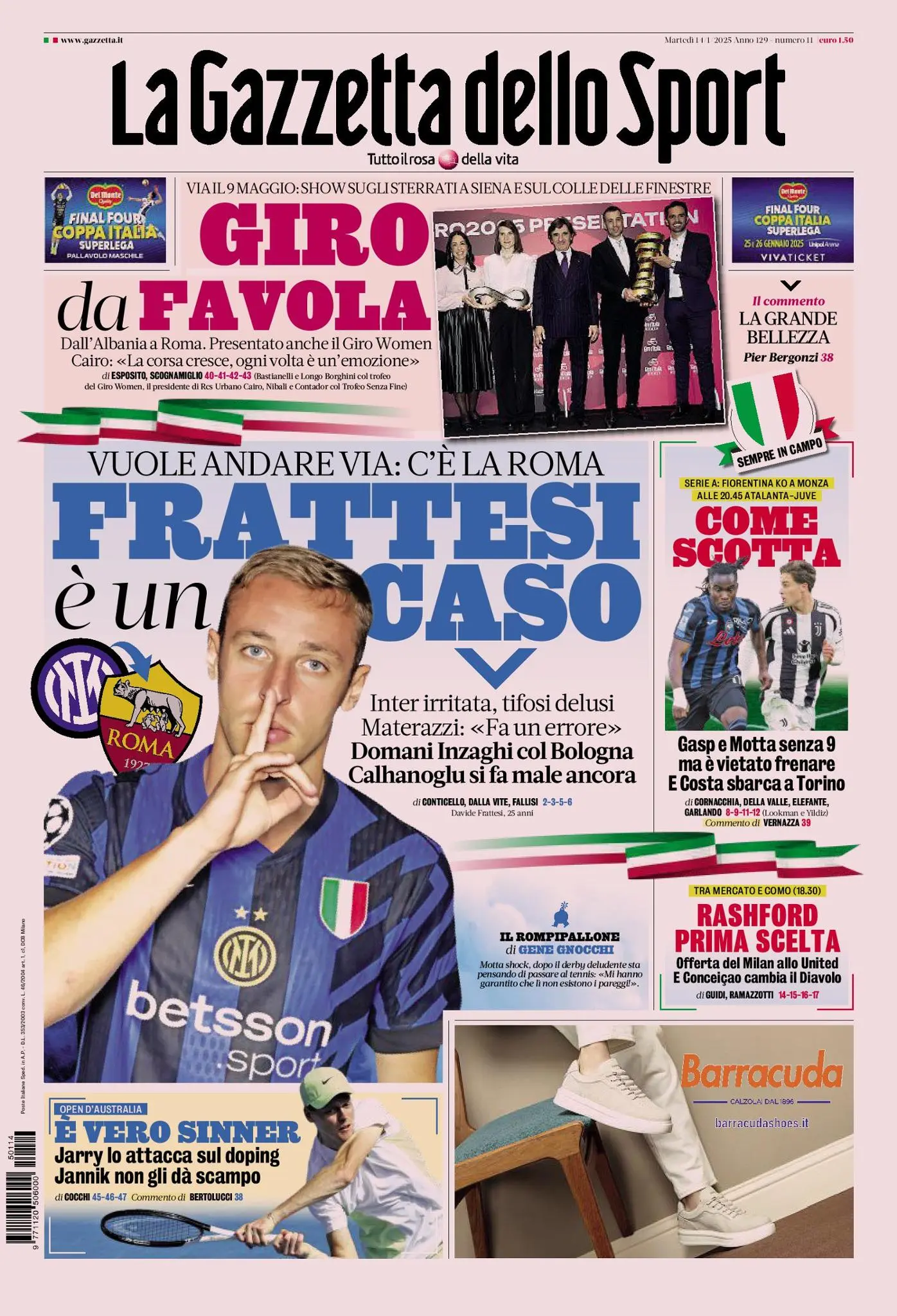 Prima-pagina-gazzetta-dello-sport-edizione-di-oggi-14-01-2025