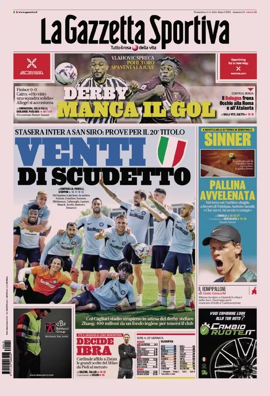 Prima-pagina-gazzetta-dello-sport-edizione-di-oggi-14-04-2024