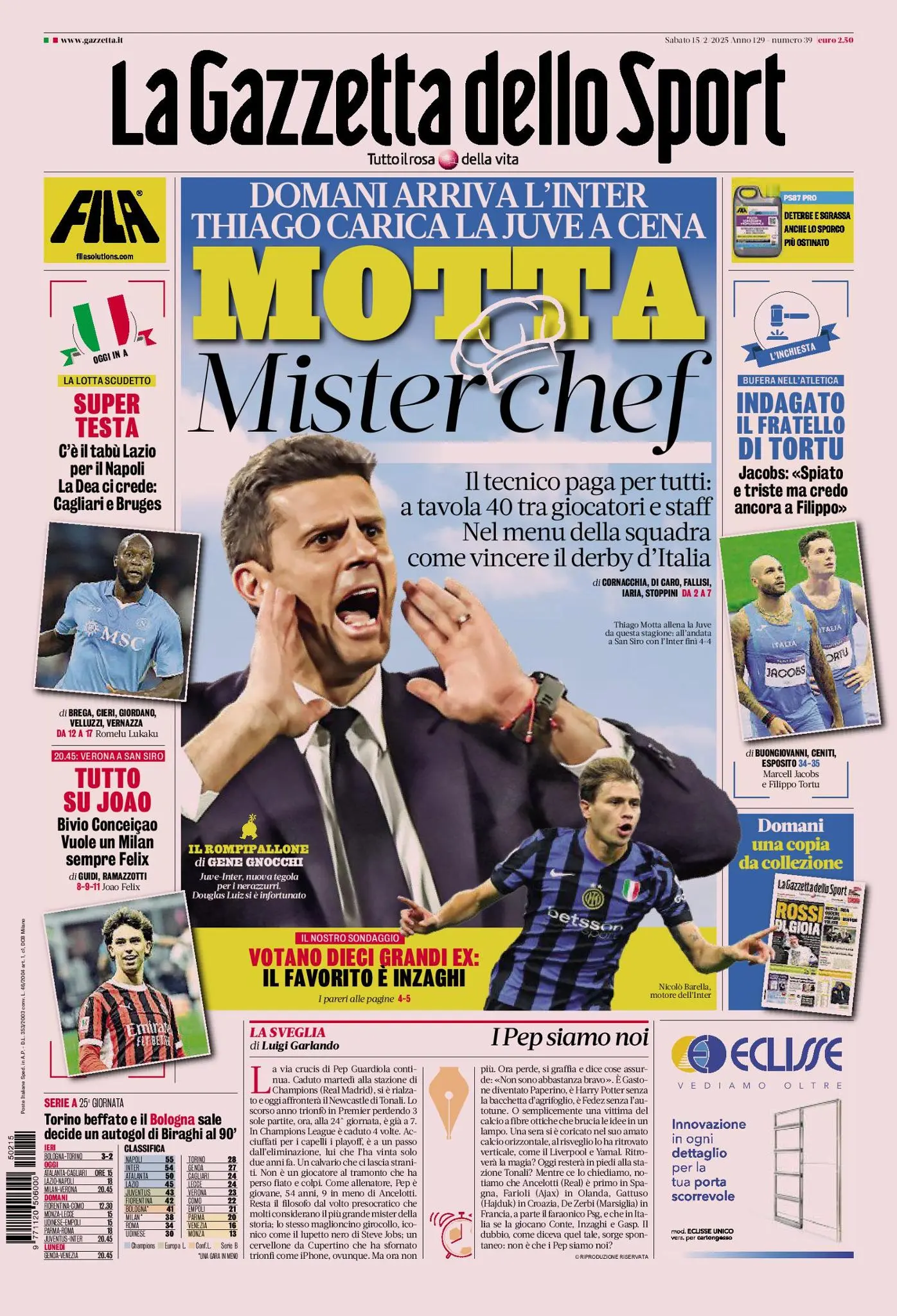 Prima-pagina-gazzetta-dello-sport-edizione-di-oggi-15-02-2025