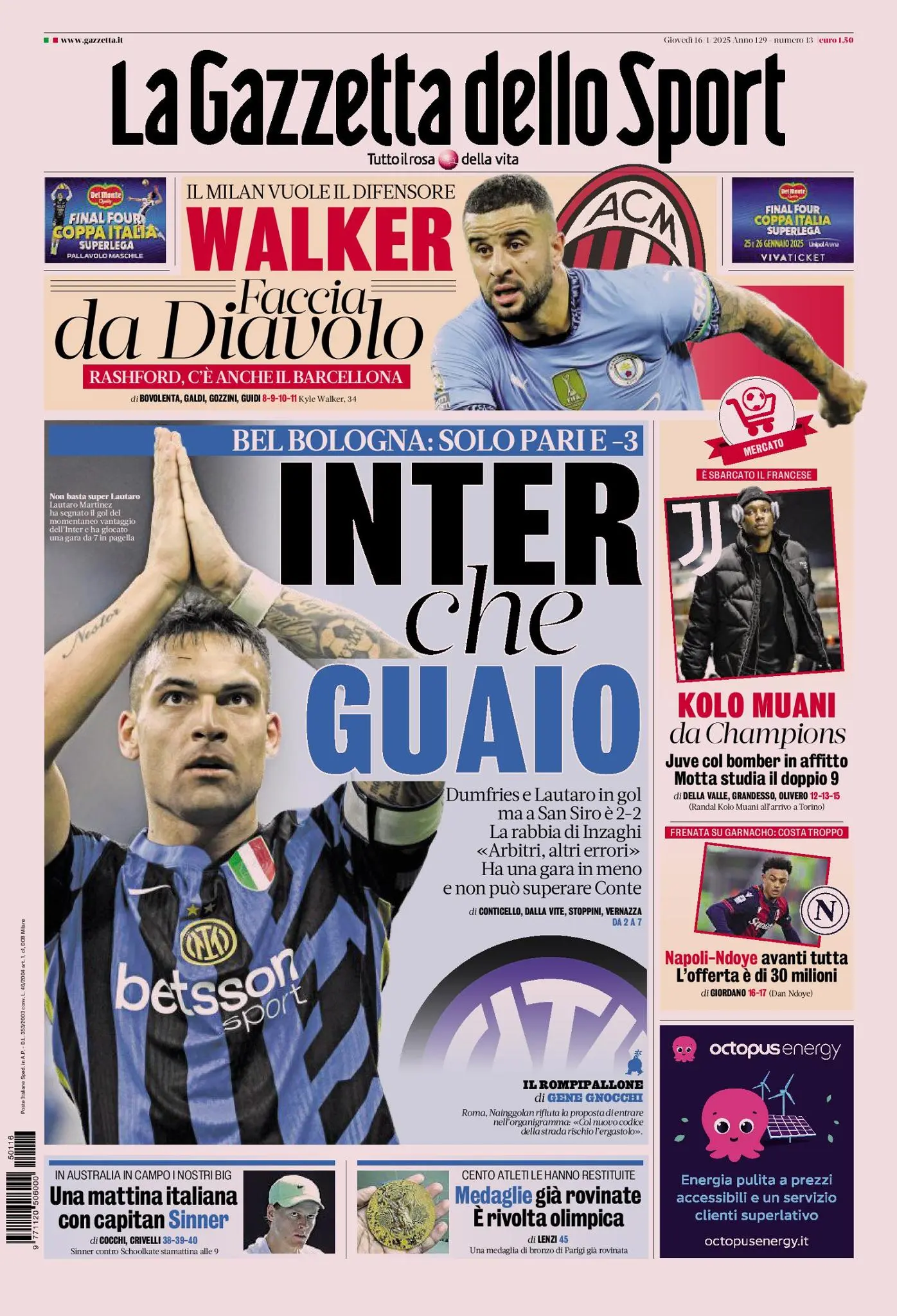 Prima-pagina-gazzetta-dello-sport-edizione-di-oggi-16-01-2025