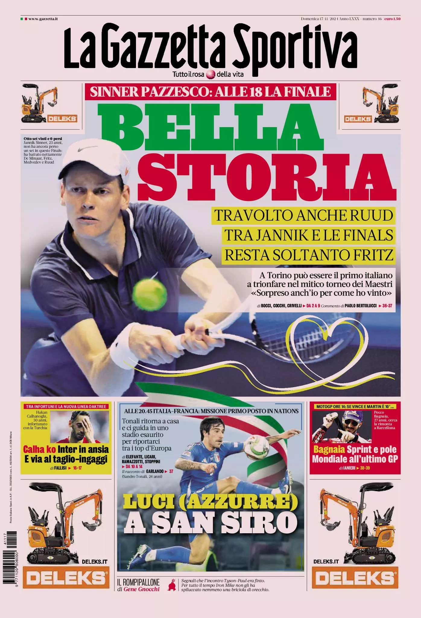 Prima-pagina-gazzetta-dello-sport-edizione-di-oggi-17-11-2024