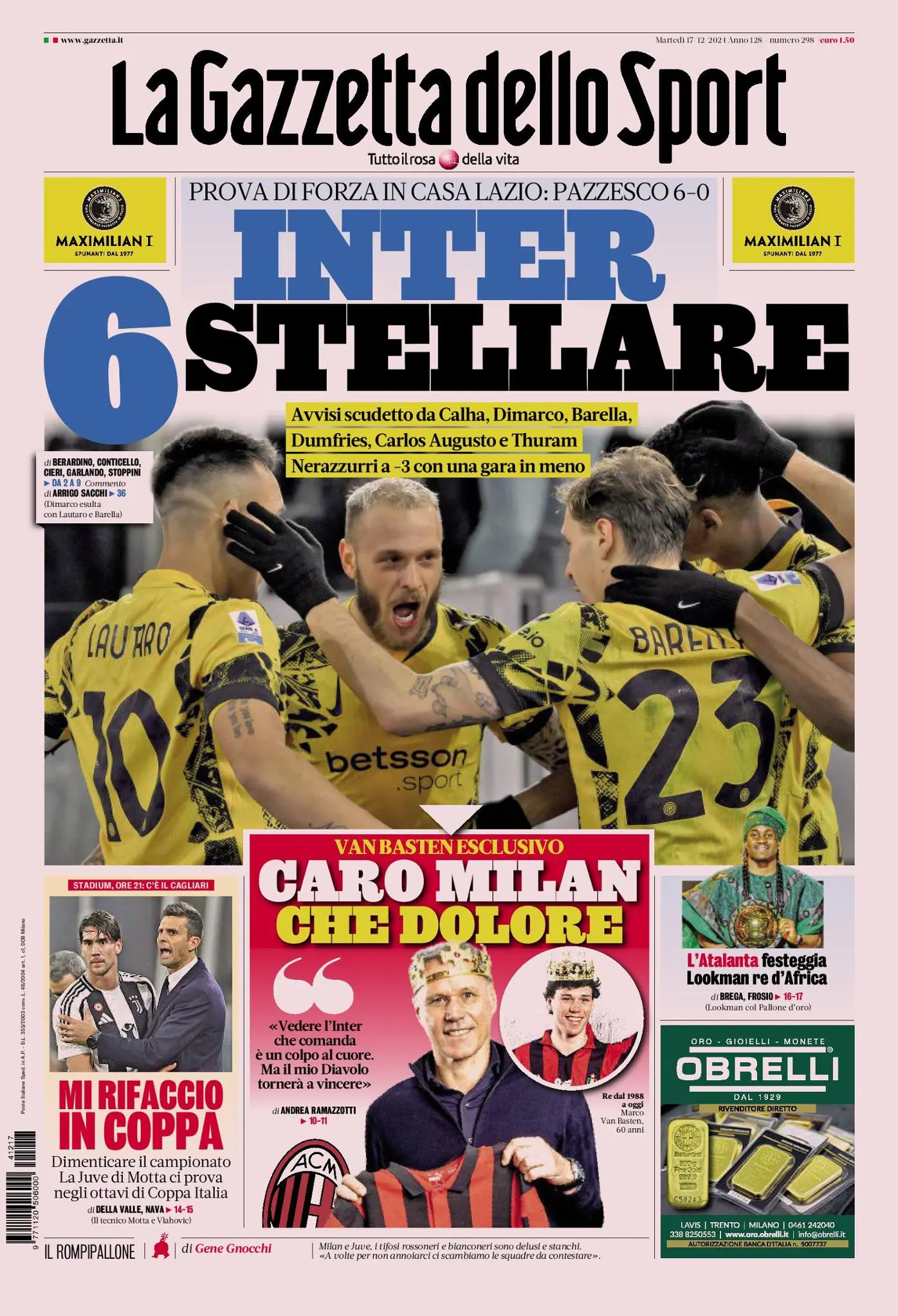 Prima-pagina-gazzetta-dello-sport-edizione-di-oggi-17-12-2024