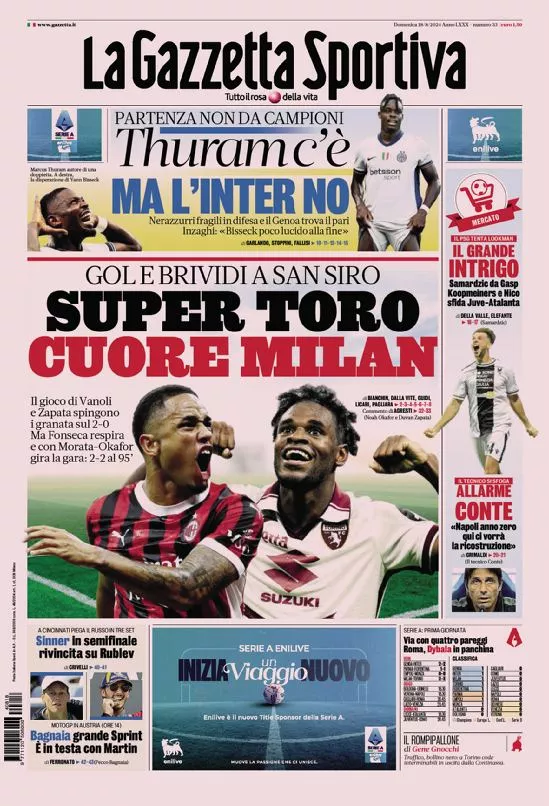 Prima-pagina-gazzetta-dello-sport-edizione-di-oggi-18-08-2024