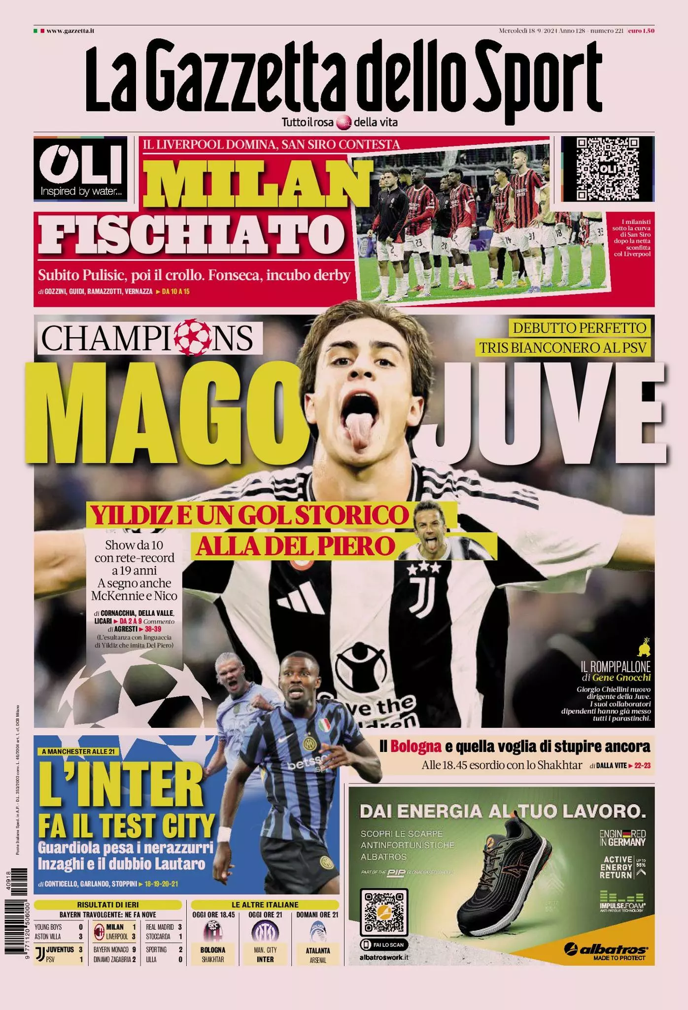 Prima-pagina-gazzetta-dello-sport-edizione-di-oggi-18-09-2024