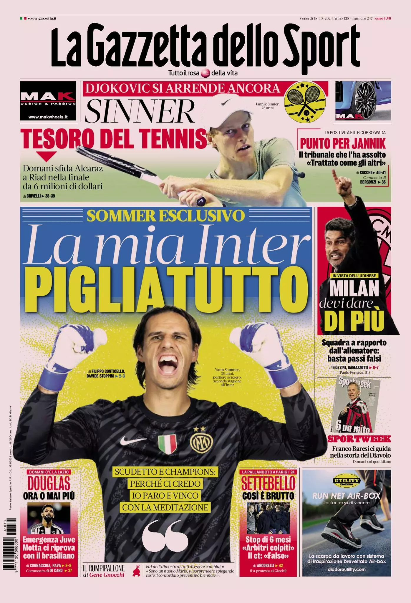 Prima-pagina-gazzetta-dello-sport-edizione-di-oggi-18-10-2024