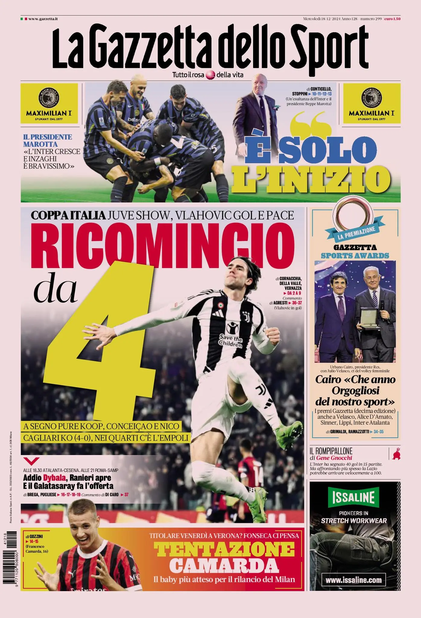 Prima-pagina-gazzetta-dello-sport-edizione-di-oggi-18-12-2024