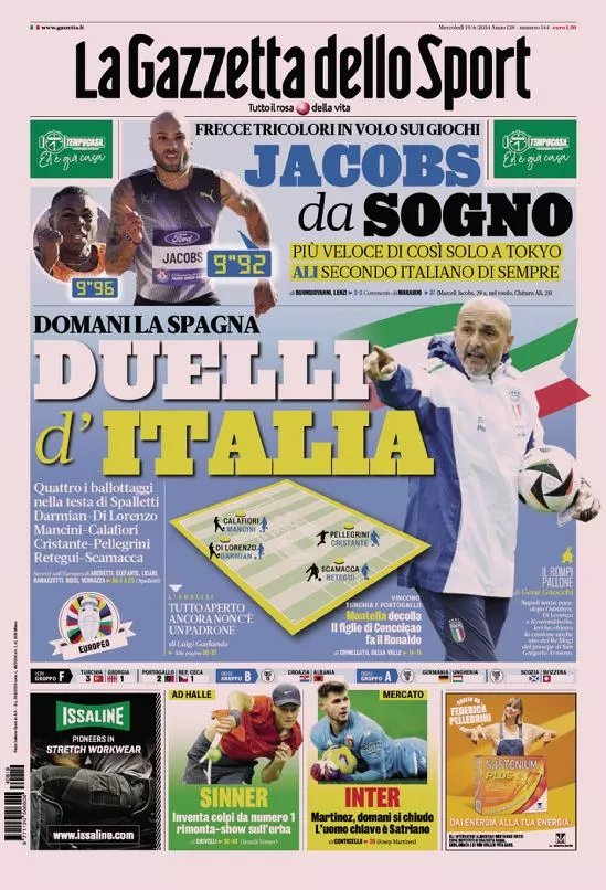 Prima-pagina-gazzetta-dello-sport-edizione-di-oggi-19-06-2024