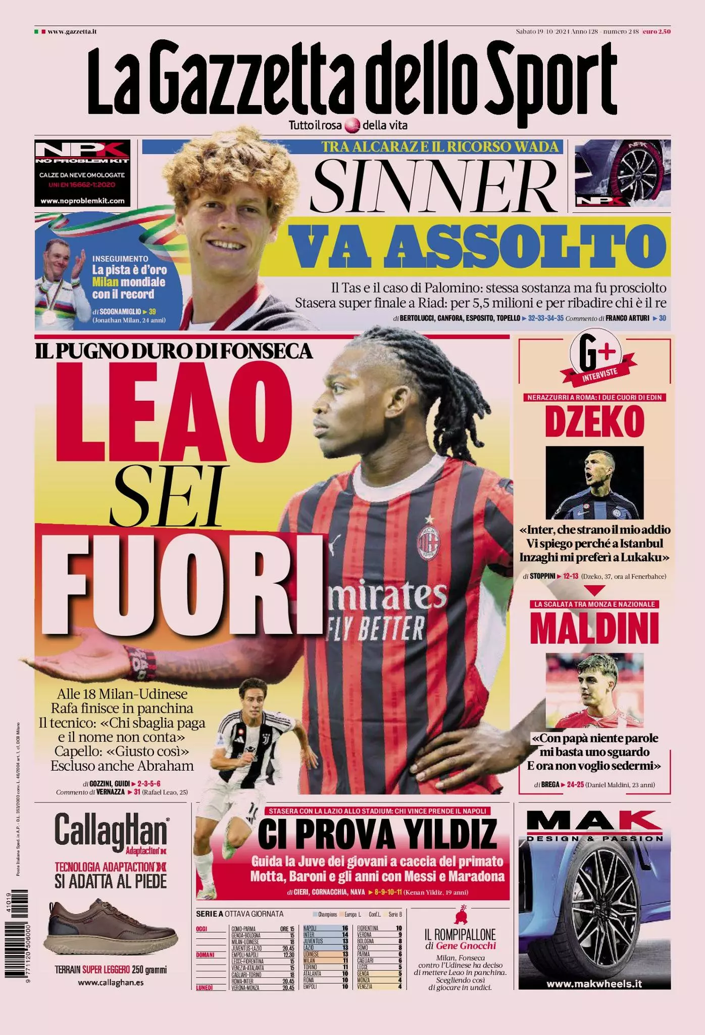 Prima-pagina-gazzetta-dello-sport-edizione-di-oggi-19-10-2024