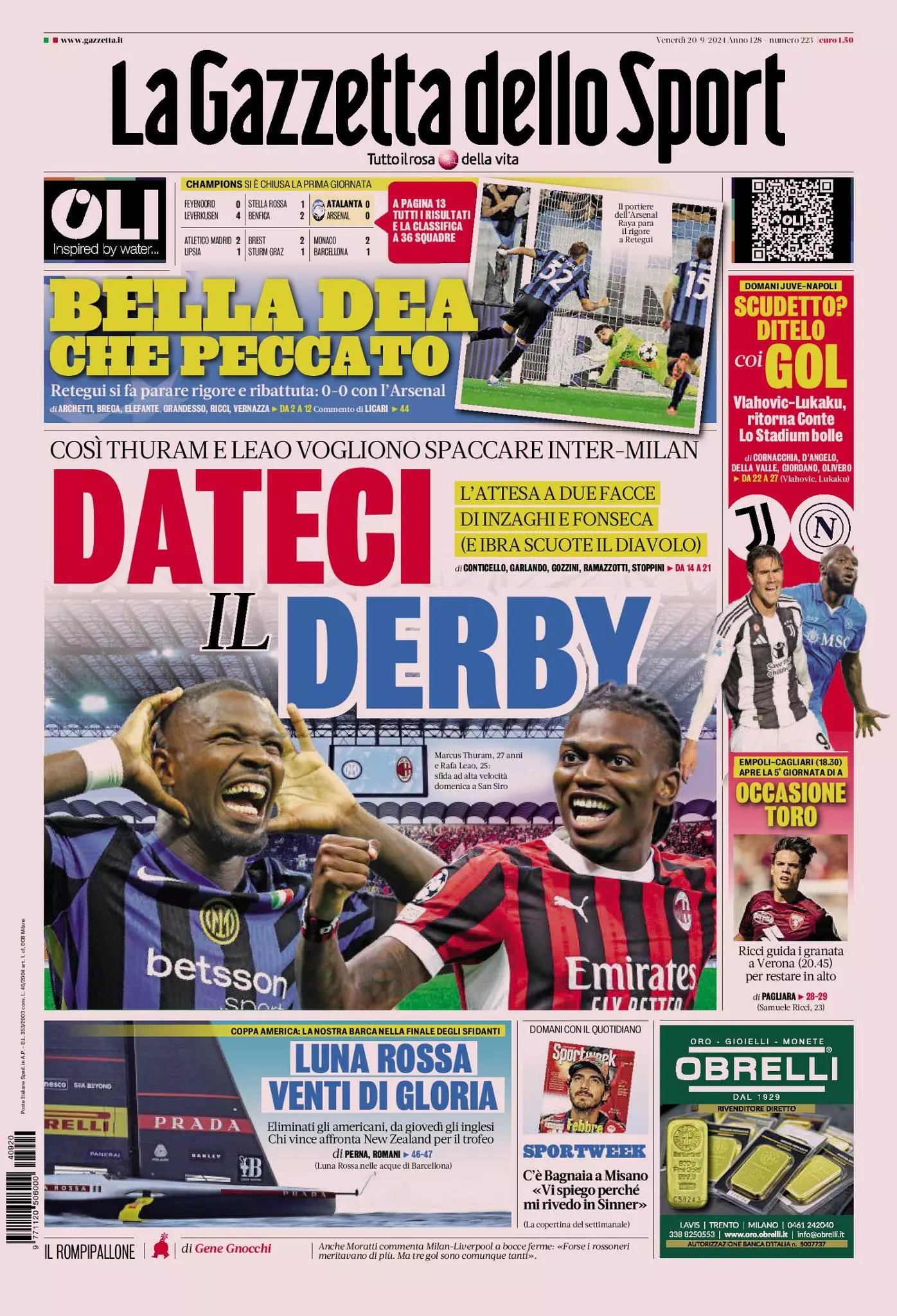 Prima-pagina-gazzetta-dello-sport-edizione-di-oggi-20-09-2024