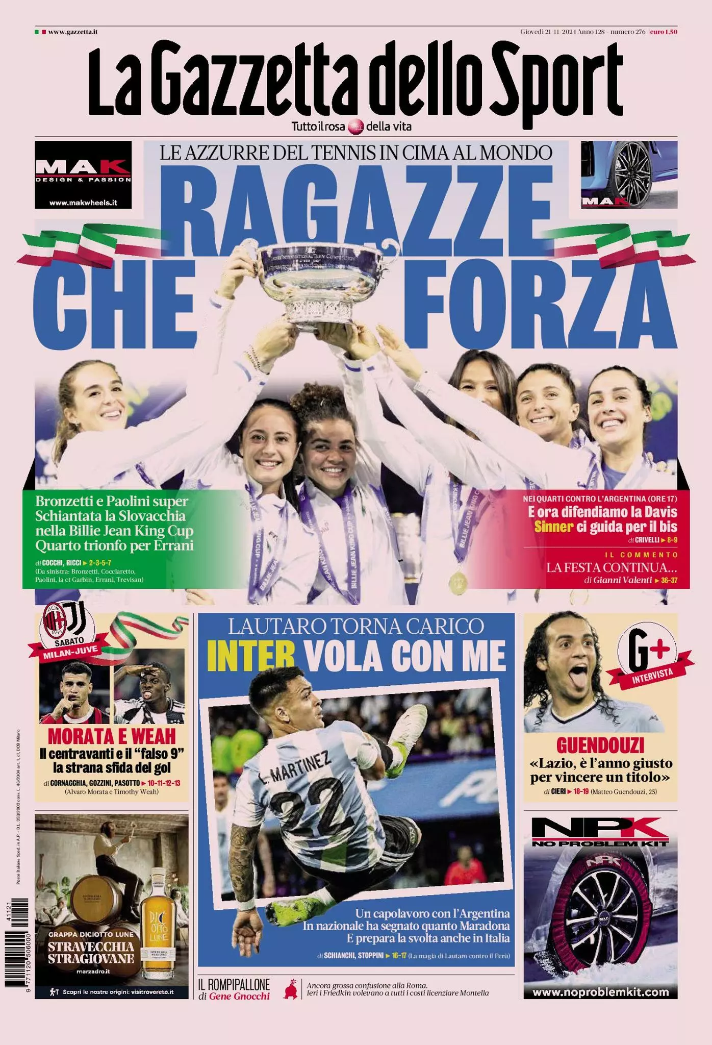 Prima-pagina-gazzetta-dello-sport-edizione-di-oggi-21-11-2024