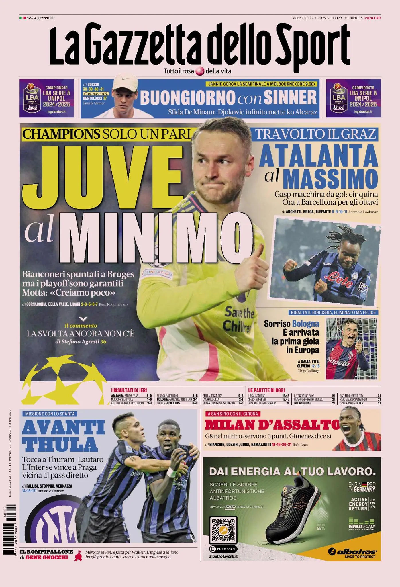 Prima-pagina-gazzetta-dello-sport-edizione-di-oggi-22-01-2025