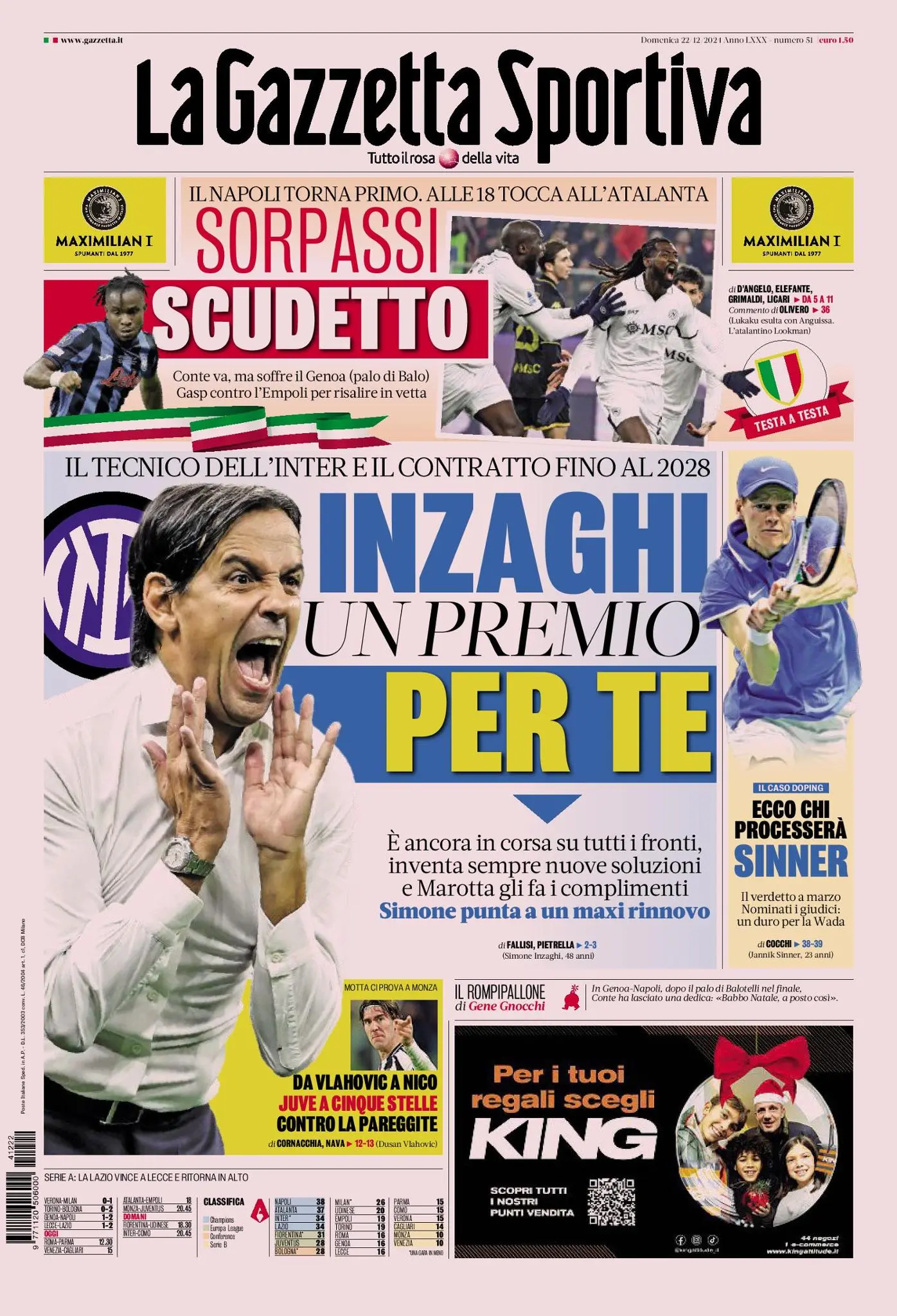 Prima-pagina-gazzetta-dello-sport-edizione-di-oggi-22-12-2024