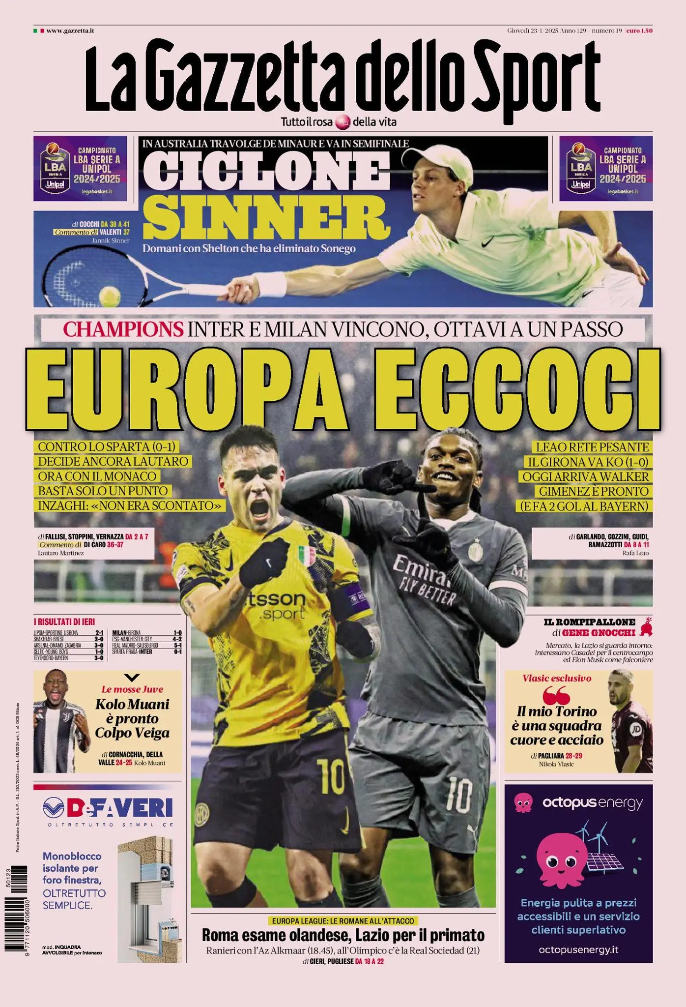 Prima-pagina-gazzetta-dello-sport-edizione-di-oggi-23-01-2025