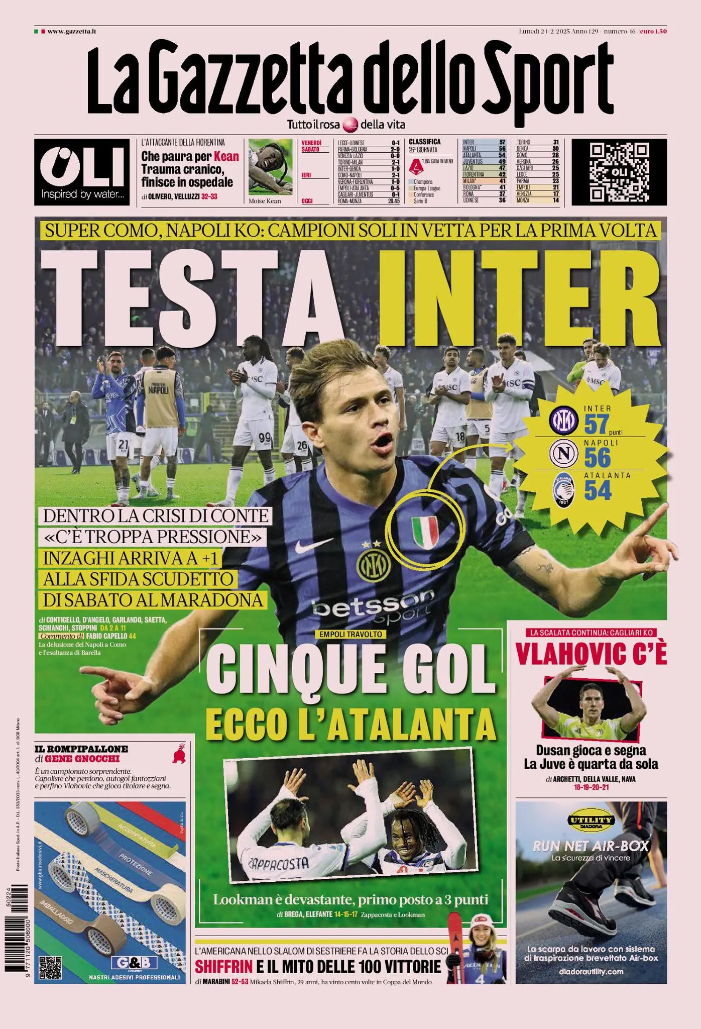 Prima-pagina-gazzetta-dello-sport-edizione-di-oggi-24-02-2025