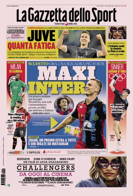 Prima-pagina-gazzetta-dello-sport-edizione-di-oggi-24-04-2024