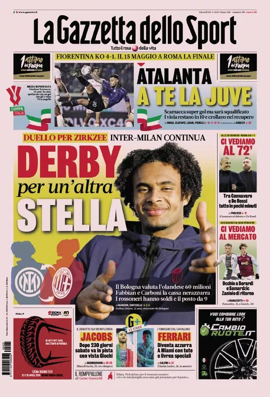 Prima-pagina-gazzetta-dello-sport-edizione-di-oggi-25-04-2024