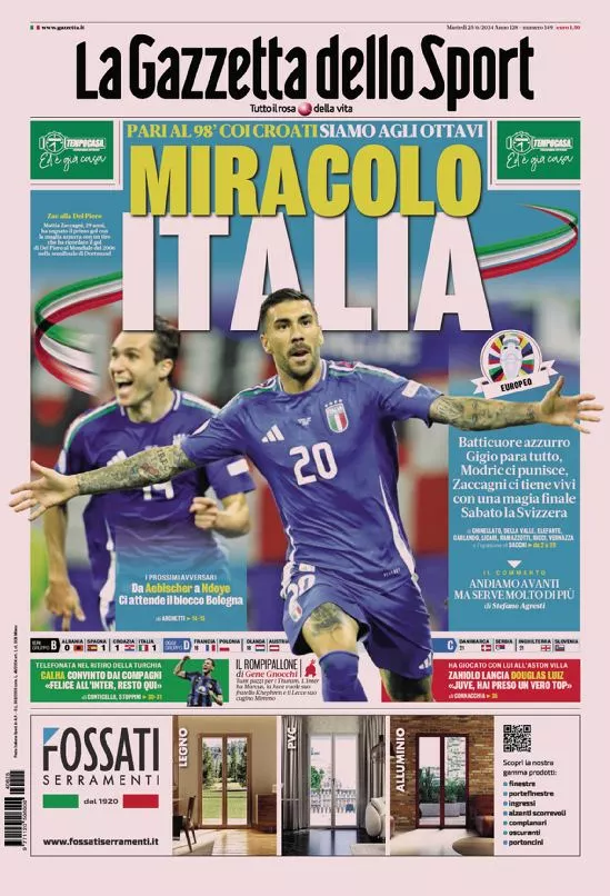 Prima-pagina-gazzetta-dello-sport-edizione-di-oggi-25-06-2024