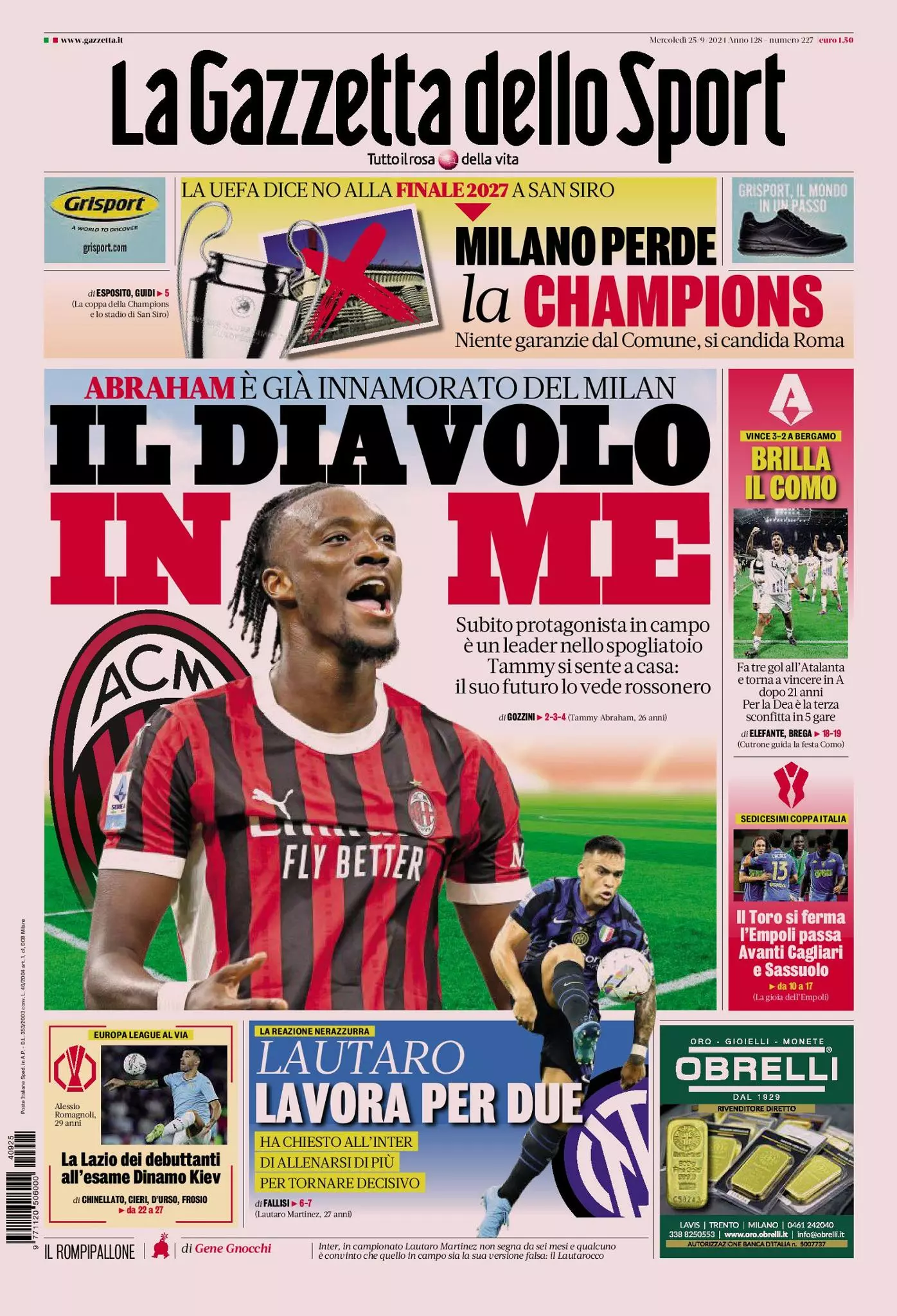 Prima-pagina-gazzetta-dello-sport-edizione-di-oggi-25-09-2024