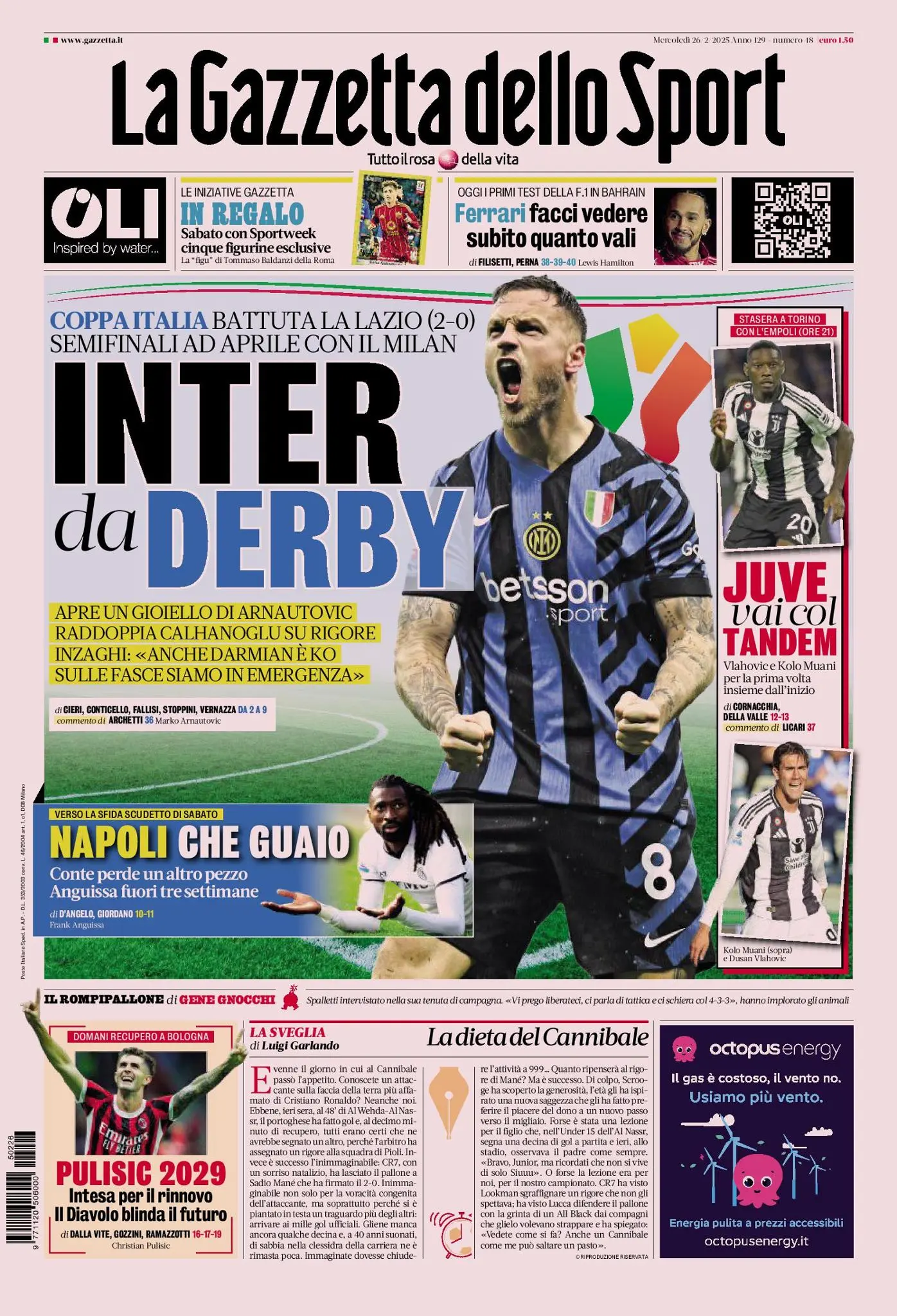 Prima-pagina-gazzetta-dello-sport-edizione-di-oggi-26-02-2025