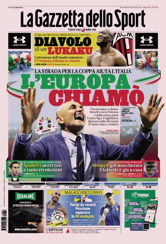 Prima-pagina-gazzetta-dello-sport-edizione-di-oggi-26-06-2024